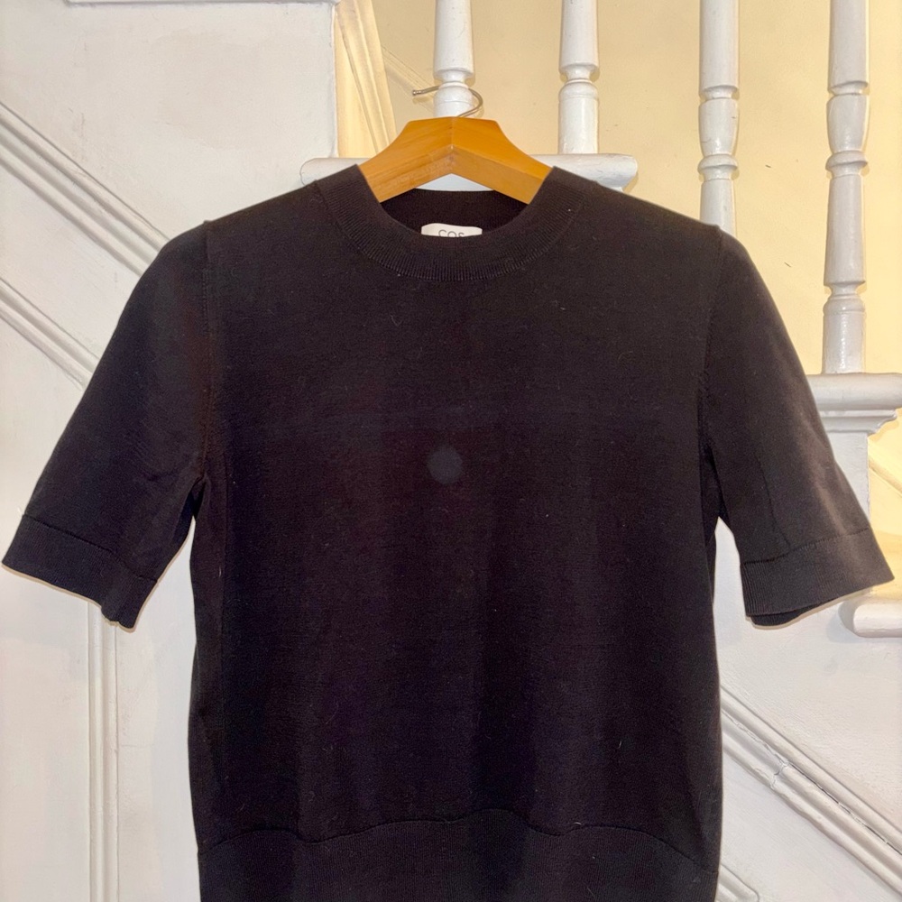 COS Black Sweater Crop Top